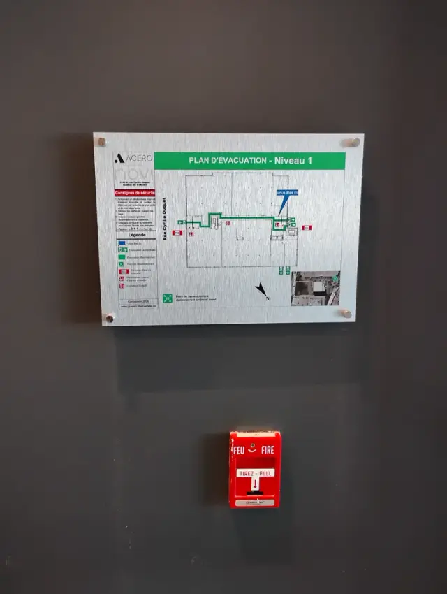Aluminium panel plan d'évacuation 2